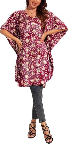 Beautybatik المرأة بوهو الهبي الباتيك قفطان قفطان حجم كبير كم قصير سترة سترة أعلى XL إلى 4X in Kuwait