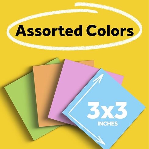 Post-it Super Sticky Notes, 3 in x 3 in (76 mm x 76 mm), Assorted Bright Colors, 28 Pads with 70 Sheets/Pad (1,960 Sheets Total), Super Sticky 2X Adhesive Sticky Notes for Walls, Windows, Calendars in Kuwait