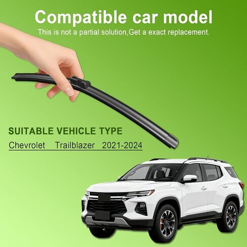 PARRATI® 3PCs Windshield Wiper for Chevrolet Trailblazer 2021-2024 Exact Replacement - 24+18+11 - All Season Graphene Coating Quiet Streak Free in Kuwait