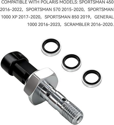 Brake Pressure Switch with Seal Washers Compatible with 2015-2025 Polaris RZR Ranger Sportsman General, Brake Pressure Switch Assembly Kit Replaces 4014262 4081117 791071 Switchs Kit in Kuwait