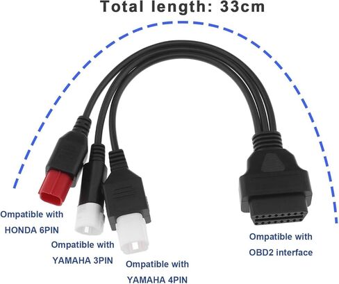 3 Pin 4 Pin 6 Pin OBD2 Adapter Cable for Yamaha Euro5 3Pin 4Pin 6Pin Motorcycle for Honda Yamaha X- MAX T Racer, Compatible for Euro5 Guzzi Kawasaki Motorbike in Saudi Arabia