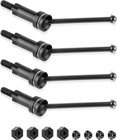 Aluminum Alloy Front and Rear CVD Drive Shaft Set for ARRMA 1/16 Mojave GROM RC Truck Upgrade Replace ARA2104 (Black) in Saudi Arabia