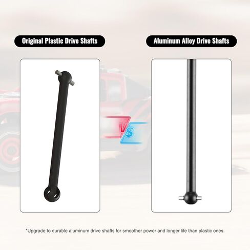 Aluminum Alloy Front and Rear CVD Drive Shaft Set for ARRMA 1/16 Mojave GROM RC Truck Upgrade Replace ARA2104 (Black) in Saudi Arabia
