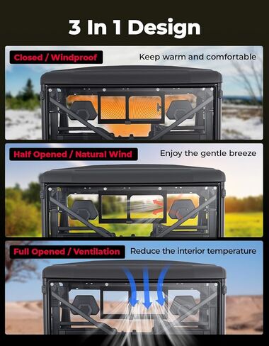 نافذة خلفية زجاجية منزلقة من KEMIMOTO UTV متوافقة مع CFMOTO UFORCE 1000/1000 XL 2019-2026، ملحقات الزجاج الأمامي الخلفي المقاومة للخدش والمغلفة بالأشعة فوق البنفسجية in Kuwait
