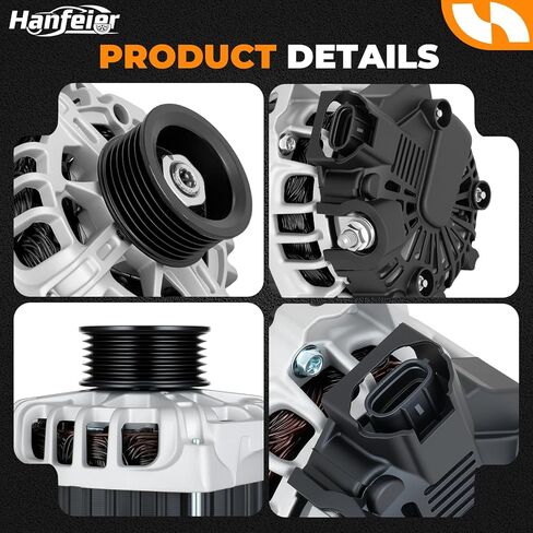 المولد متوافق مع Hyundai Accent 2012-2017 L4 1.6L & Veloster 2012-2017 L4 1.6L & Kia Rio 2012-2013 L4 1.6L - يستبدل 13209N، 373002B510، LRA03442 - خيار الإخراج العالي in Kuwait