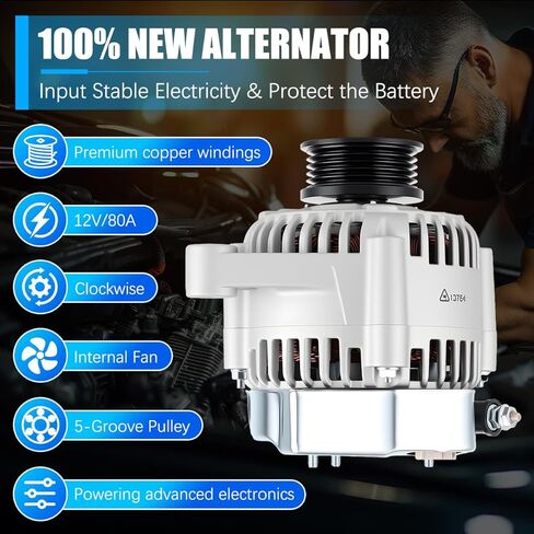 Alternator 13754 Fit for Toyota Camry 1997-2001, Solara 1999-2001 2.2L Automotive Replacement Alternators 27060-03060 27060-74590 101211-9510 101211-9580 9661219-951 400-52050 AND0187 in Kuwait