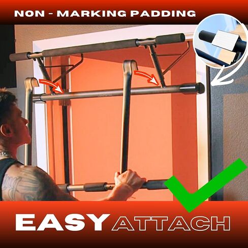 Doorway Pullup Bar Dip Bars Station - Minimal Space, EASY STORAGE, Power Tower Dip Station and Pull-up Bar for Doorway, Collapsible Dip Station, No Door Damage, High Weight Capacity, 2024 Upgraded Bodyweight Workout Station in Saudi Arabia