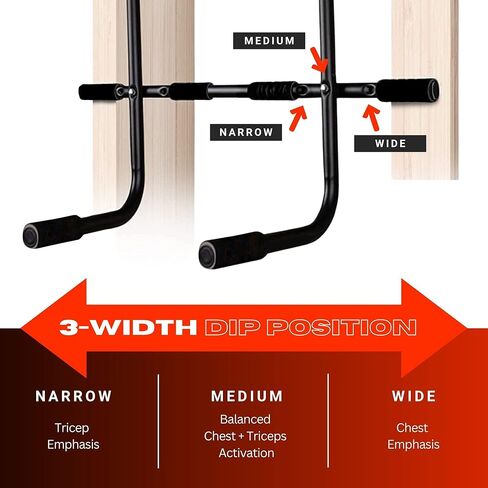 Doorway Pullup Bar Dip Bars Station - Minimal Space, EASY STORAGE, Power Tower Dip Station and Pull-up Bar for Doorway, Collapsible Dip Station, No Door Damage, High Weight Capacity, 2024 Upgraded Bodyweight Workout Station in Saudi Arabia