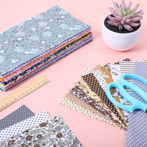 70 Pieces Cotton Fabric Squares 10 x 10 Inches, Assorted Patterns & Colors Precut Patchwork Material for Quilting, DIY Craft Sewing Projects & Home Decor in Saudi Arabia