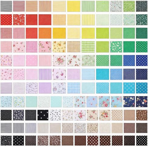 70 Pieces Cotton Fabric Squares 10 x 10 Inches, Assorted Patterns & Colors Precut Patchwork Material for Quilting, DIY Craft Sewing Projects & Home Decor in Saudi Arabia