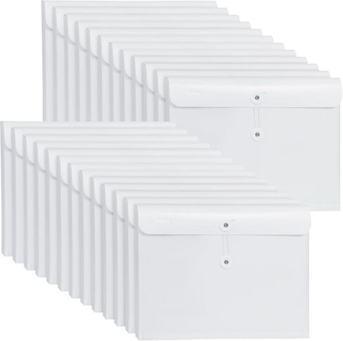Plastic Expandable Envelopes Files Document Folders, for Letter A4 Size, with String Tie Closure - 1-1/4 Inch Expansion - for School Office & Home (Black, Horizontal) in Saudi Arabia