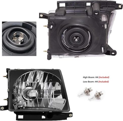 4Pcs Headlight Corner Light Assembly For 1997 1998 1999 2000 Toyota Tacoma Halogen Head Light Headlamp with Bulbs,Driver & Passenger Side Replace,Black Housing Amber Corner in Saudi Arabia