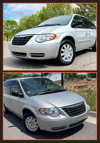 Headlight Assembly Compatible with 2005 2006 2007 Chrysler Town & Country Chrome Housing Amber Reflector Headlamp Driver and Passenger Side(Bulbs Not Included) in Kuwait