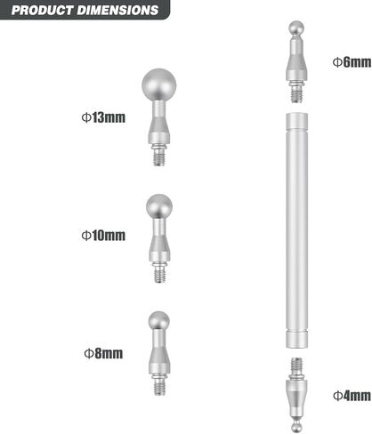 FOSHIO Anodized Aluminum Wrap Globe Set with 5 Round Ball Heads with Diameters of 4, 6, 8, 10 and 13 mm, Dual-Sided Tool Holder for Two Different Head Sizes Vinyl Wrap Tools for Car Wrapping Corners in Kuwait