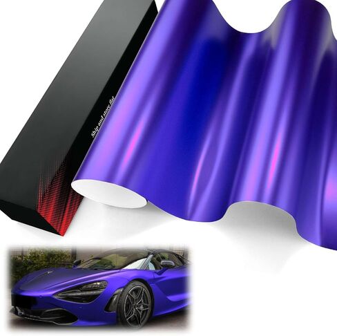 1FTx5FT PET Romance Chrome Purple Vinyl Wrap Auto Car Sticker Decal Film Sheet Bubble Free Air Release Technology with Tool Set in Kuwait