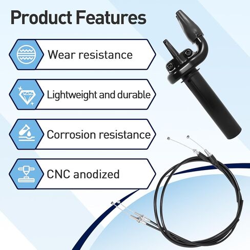 Throttle Assembly with Cable for YZ WR 250F 426F 450F CRF 150R 250X KX250F KLX450F YFZ450 TRX450R, Dirt Bike Throttle Assembly with Throttle Cable for Smooth Operation and Quick Response in Kuwait