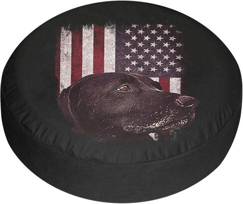 Camper Tire Covers for Travel Trailers Labrador USA Flag Camping Weatherproof Universal Fit for Camper Trailer RV SUV Truck 13 Inch in Saudi Arabia