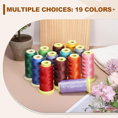 PATIKIL Bonded Thread, 0.2 mm 1094 Yards Polyester Sewing Cord for Weave Bracelets Pendant Ropes Macrame Bookbinding DIY Craft, Yellow in Kuwait