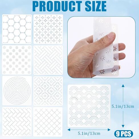 41 Pcs Sashiko Thread Kit Includes 12 Blue Sashiko Thread 9 Templates and 20 Needles, Cotton 8.75 Yards/8 M Each, Embroidery Accessories for Denim Mending Sewing Hand Quilting Supplies in Saudi Arabia