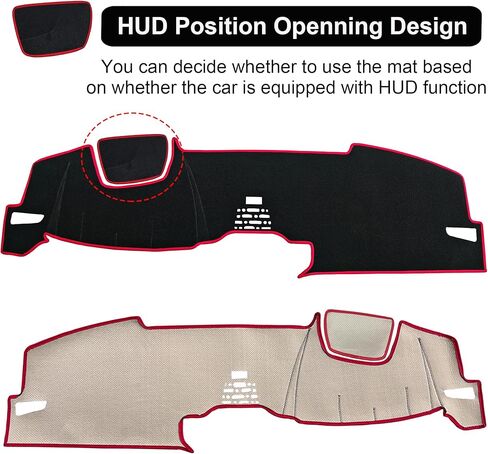 Dash Cover for Honda Accord 2023 2024 2025 2026 Accessories Dashboard Cover Mat Polyester Non-Slip Dash Protector Pad for Accord Center Console Sunshade No Glare Custom Fit, Red in Kuwait