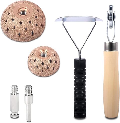 4-Piece Tire Repair Tool Kit Includes 42mm/55mm Tungsten Steel polishing Wheels, tire Patch Roller, Scraper, and Automotive tire Grinding and polishing Accessory Set. in Saudi Arabia