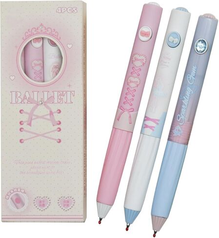 8 PCS Cute Bowknot Pens Ballet Pen Retractable Gel Pens Bling Writing Pen Black Ink For School Supplies Office Party Birthday in Kuwait