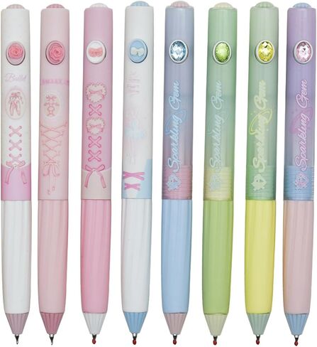 8 PCS Cute Bowknot Pens Ballet Pen Retractable Gel Pens Bling Writing Pen Black Ink For School Supplies Office Party Birthday in Kuwait