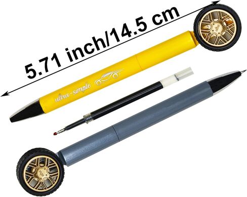 Maydahui 5 Pcs Cool Car Tire Shape Gel Pens Novelty Tyre Rotating Wheel Design Super Stress-Relieving Black Ink for Men Birthday Gifts School Office Supplies in Saudi Arabia