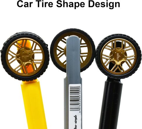 Maydahui 5 Pcs Cool Car Tire Shape Gel Pens Novelty Tyre Rotating Wheel Design Super Stress-Relieving Black Ink for Men Birthday Gifts School Office Supplies in Saudi Arabia