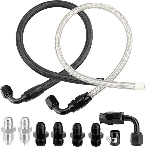 Universal AN6 Power Steering Hose Kit Compatible with Chevy C10 LS Swap, Fits GM Type II/Type 2 Power Steering Pump in Kuwait