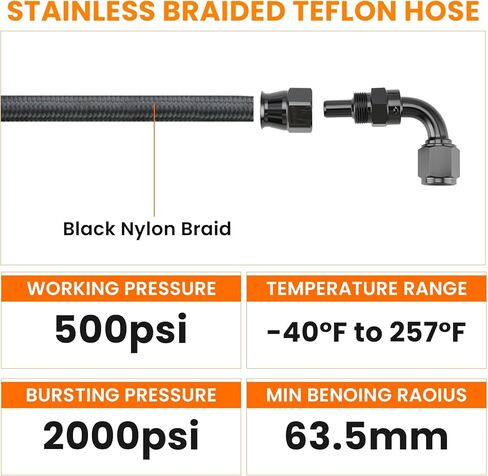 Universal AN6 Power Steering Hose Kit Compatible with Chevy C10 LS Swap, Fits GM Type II/Type 2 Power Steering Pump in Kuwait