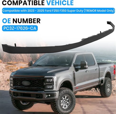 Front Bumper Valance Panel Deflector Assembly Compatible with 2023-2024 Ford F250, F350 Super Duty Tremor, Replace PC3Z-17626-CA in Saudi Arabia