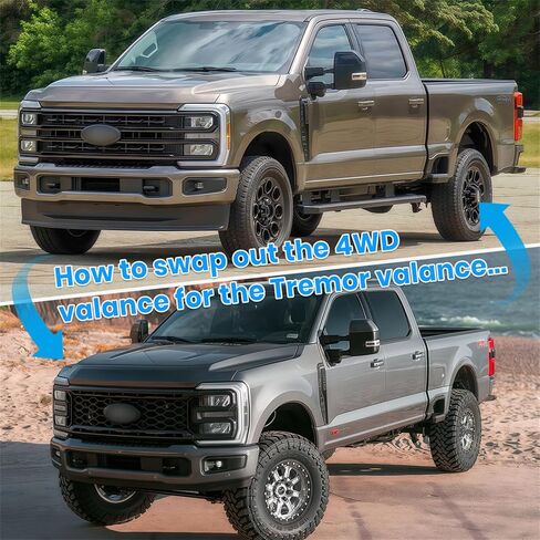 Front Bumper Valance Panel Deflector Assembly Compatible with 2023-2024 Ford F250, F350 Super Duty Tremor, Replace PC3Z-17626-CA in Saudi Arabia