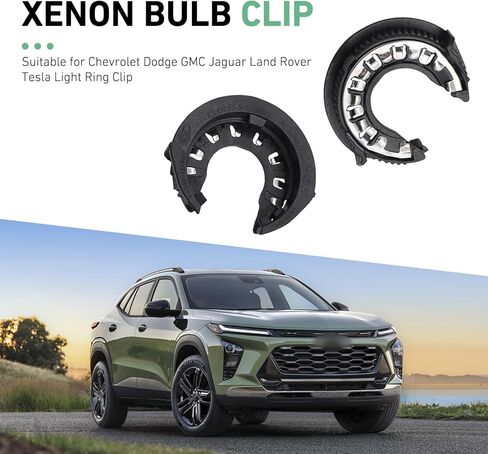 2 PCS Car Bulb Holder Retainer Clip Rings, D1S D3S Bulb Anti-vibration Adapter Lock Ring, Replacement OEM# VP8M5X13N019A, Compatible with Chevy GMC Dodge Jaguar Evoque Tesla (Black) in Saudi Arabia