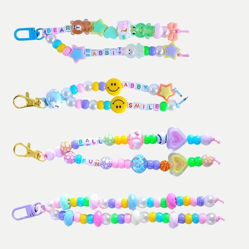 Enbelcto DIY Bead Keychain Making kit 361PCS Bead Bag Charm kit Acrylic Heart Star Flower Letter Alphabet Bag Beads DIY Key Chain Charm Supplies Crafts Accessoriess Jewerly Making Kit in Saudi Arabia