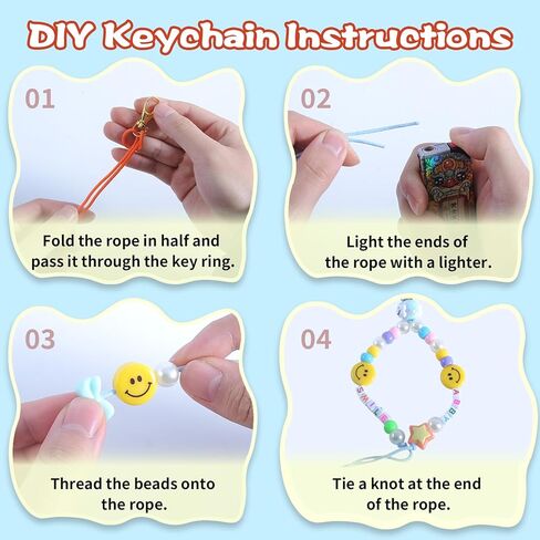 Enbelcto DIY Bead Keychain Making kit 361PCS Bead Bag Charm kit Acrylic Heart Star Flower Letter Alphabet Bag Beads DIY Key Chain Charm Supplies Crafts Accessoriess Jewerly Making Kit in Saudi Arabia