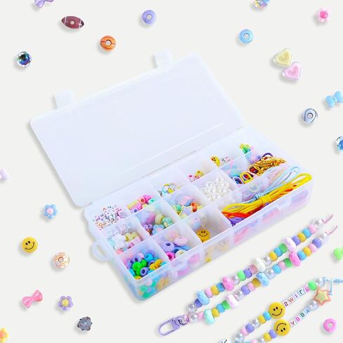 Enbelcto DIY Bead Keychain Making kit 361PCS Bead Bag Charm kit Acrylic Heart Star Flower Letter Alphabet Bag Beads DIY Key Chain Charm Supplies Crafts Accessoriess Jewerly Making Kit in Saudi Arabia