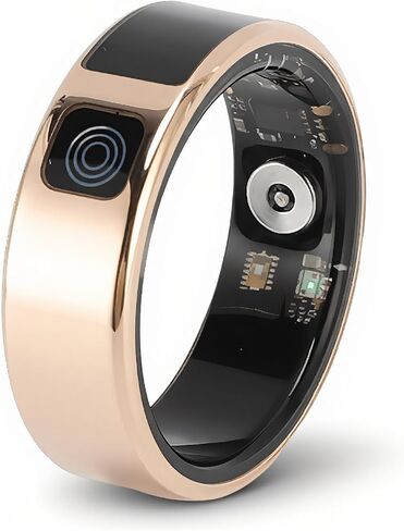 Smart Ring with LED Display, Smart Ring Fitness Tracker, IP68 Waterproof Fitness & Sleep Tracker for Women & Men with Charging Case, APP for iOS for Android, Gold (#10) in Saudi Arabia