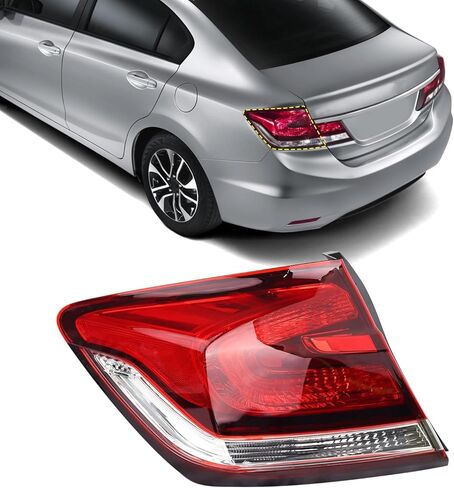 Tail Light Compatible with 2013 2014 2015 Honda Civic Sedan Replacement for 33550-TR0-A51 HO2804102 Rear Outer Brake Taillight Tail Lamp Left Driver Side in Saudi Arabia