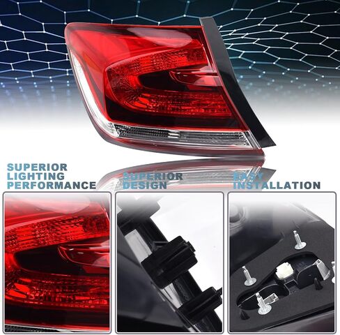 Tail Light Compatible with 2013 2014 2015 Honda Civic Sedan Replacement for 33550-TR0-A51 HO2804102 Rear Outer Brake Taillight Tail Lamp Left Driver Side in Saudi Arabia