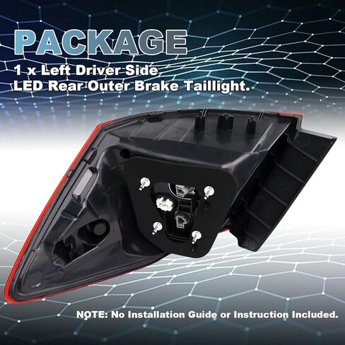 Tail Light Compatible with 2013 2014 2015 Honda Civic Sedan Replacement for 33550-TR0-A51 HO2804102 Rear Outer Brake Taillight Tail Lamp Left Driver Side in Saudi Arabia
