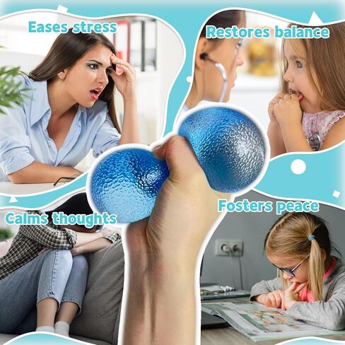 كرات ضغط سكر زرقاء كبيرة للأولاد والبنات، ألعاب تململ ضغط عملاقة للأطفال، ألعاب حسية كرة سكر اسفنجية لمساعدة تململ المكتب للمراهقين والعاملين في المكاتب، هدايا عيد ميلاد مفاجئة in Kuwait