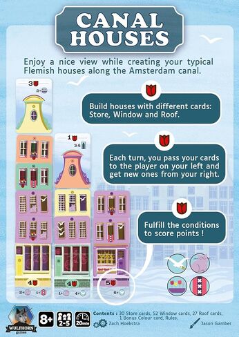 Gigamic Canal Houses Card Game, Amsterdam Theme, for 2-5 Players, Ages 8 and Up in Saudi Arabia