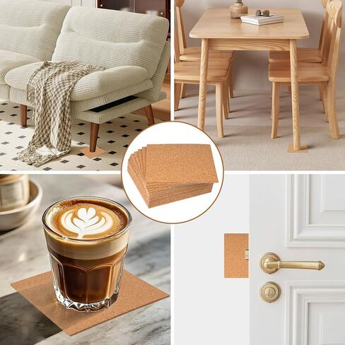 20 Pack Self Adhesive Cork Sheets 4x4 Inch, 2mm Thick Peel and Stick Cork Squares for DIY Coasters and Tile Backing in Saudi Arabia