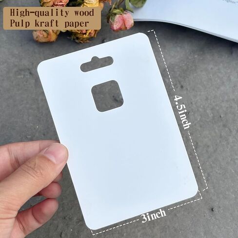 100PACK Badge Reel Display Cards Packaging, Fits Alligator and Belt Clips, Retractable Name Badge ID Holders, Blank Hanging Cardstock Holder with Clear Self-Seal Bags (White) in Kuwait