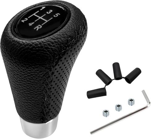 Car Gear Shift Knob, 5 Speed Non-Slip Manual Vehicle Transmission Shift Knob Cover with Adapters, Aluminum Alloy Interior Shifting Stick Handle Replacement for Most Vehicles (Red) in Saudi Arabia