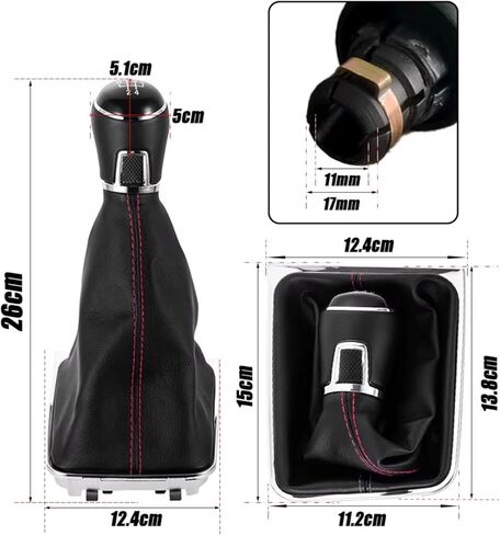 Replacement for VW for Golf 7 Mk7 GTI GTD 2013-2018 Manual Car Accessories 5/6 Speed Interior Gear Shift Knob Lever Dust Boot Cover Gear Stick Cover Head(6 Speed)(6 Speed) in Kuwait