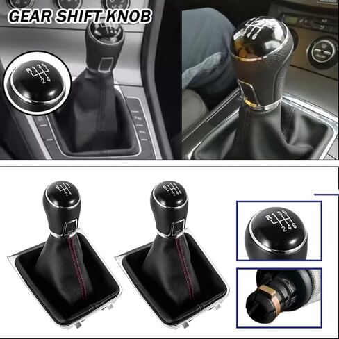 Replacement for VW for Golf 7 Mk7 GTI GTD 2013-2018 Manual Car Accessories 5/6 Speed Interior Gear Shift Knob Lever Dust Boot Cover Gear Stick Cover Head(6 Speed)(6 Speed) in Kuwait