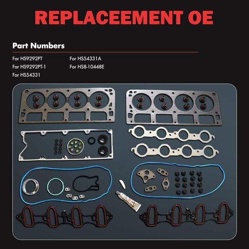 Engine Head Gasket Set Compatible with 1999-2000 for Chevrolet Silverado 2500 5.3L;1999-2001 for Chevrolet Silverado 1500 4.8L;1999-2001 for Chevrolet Silverado 1500 5.3L, OE# HS9292PT HS9292PT-1 in Kuwait