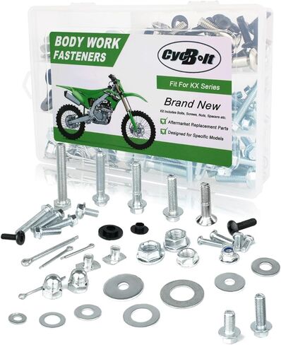 مجموعة مسامير الجسم 220 قطعة مناسبة لـ KX85 KX60 KX100 KX65 KX250 KX125 KX250X KX500 KX450X KX250F KX450F KX80 KX112 KX420 مجموعة مسامير تثبيت مسامير الدراجة الترابية in Kuwait